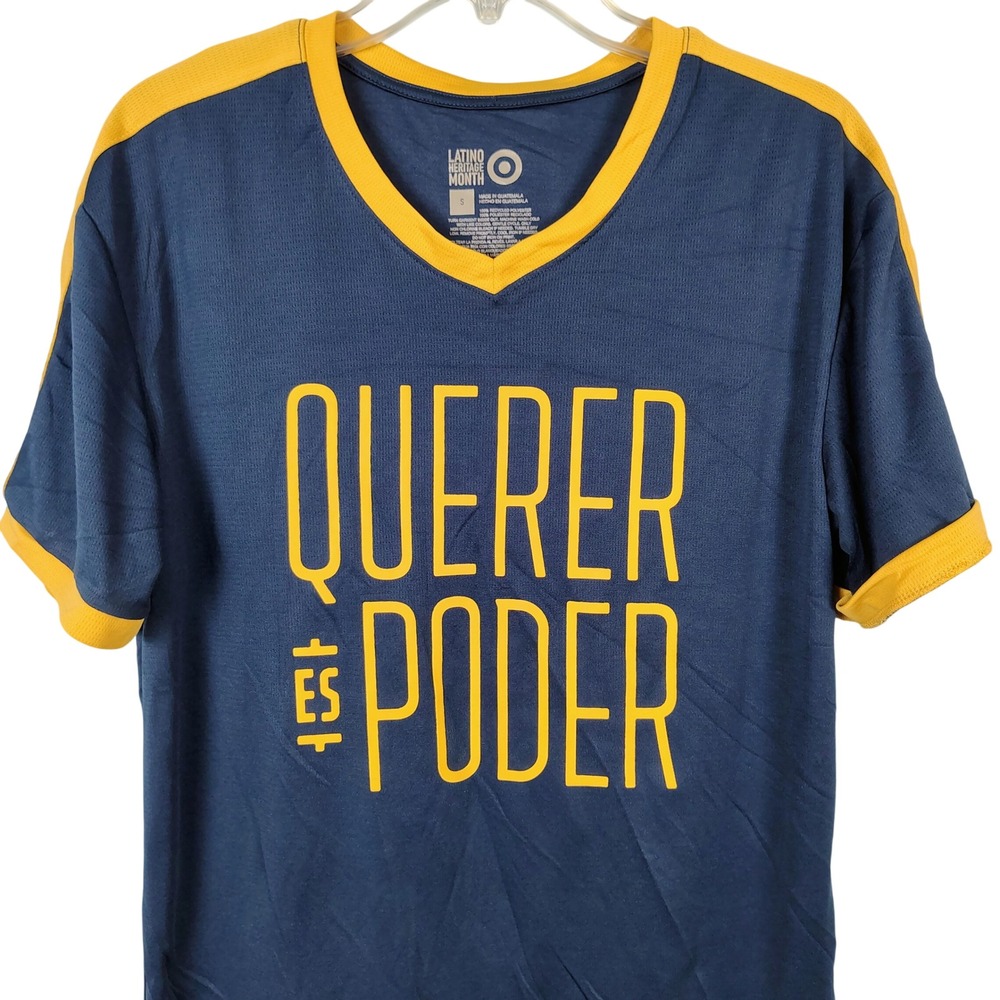 Target Latino Heritage Month Querer Es Poder Navy Yellow Ringer Tee Small